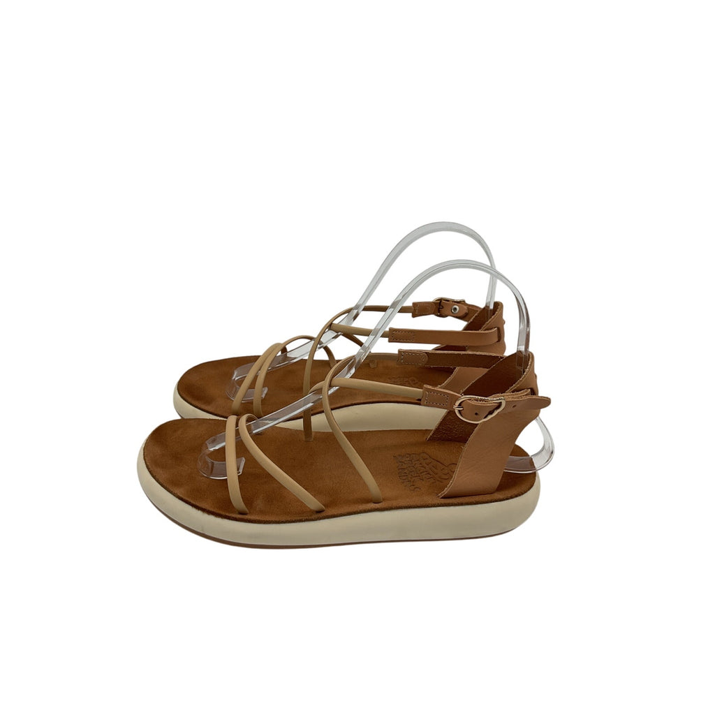 Ancient Greek Sandals Brown Rubber Anastasia Leather Sandals Size 7