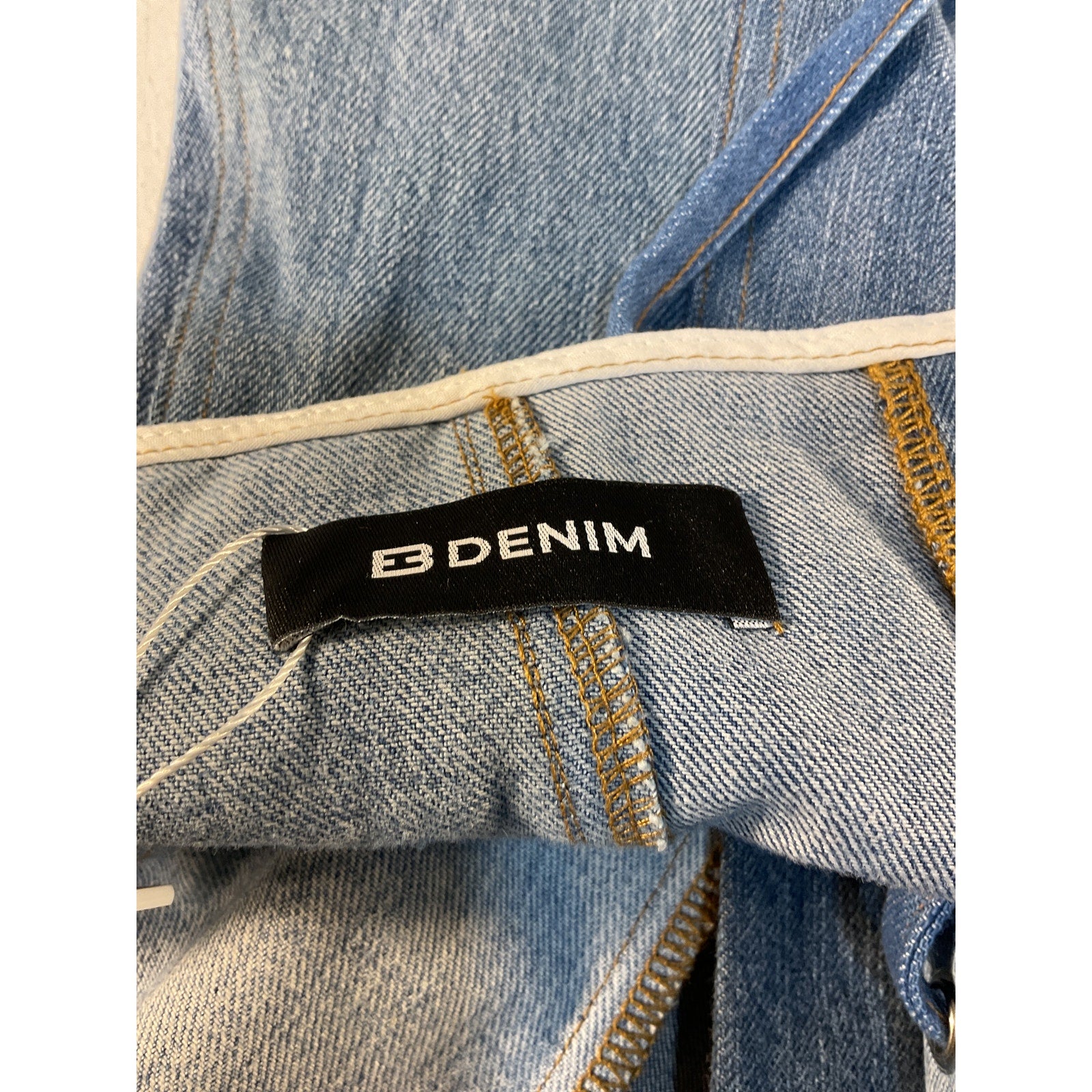 Eb Denim Blue Strapless Mini Patchwork Dress Size M