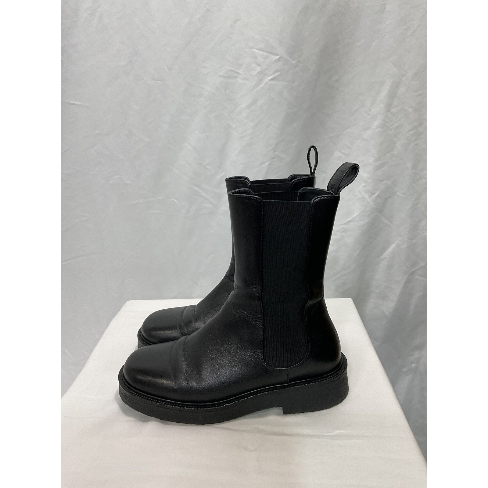 Staud 'Palamino' Black Leather Boots Size 6