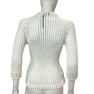 Nonchalant Label Ribbed White Tassa Sweater Size XS NWT