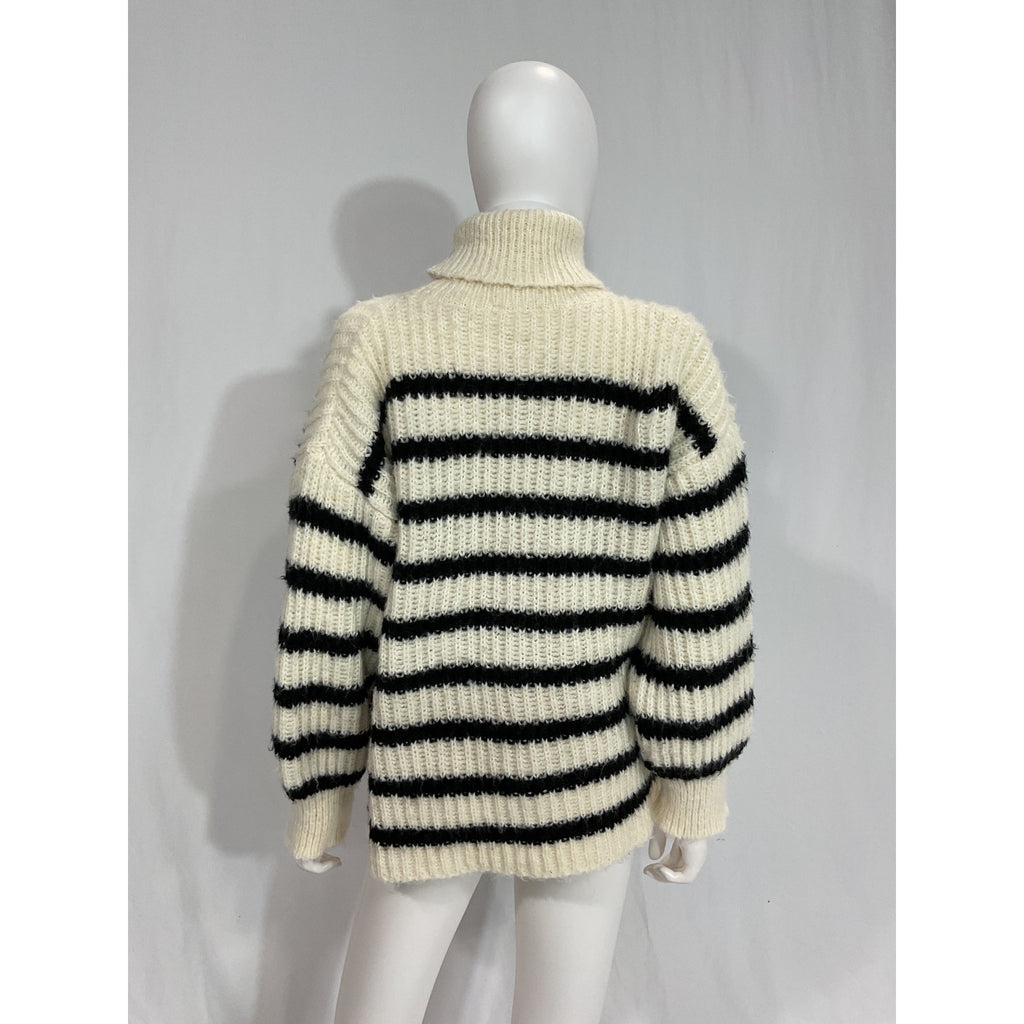 Line & Dot 'Ariel' White Turtleneck Knit Sweater Size S