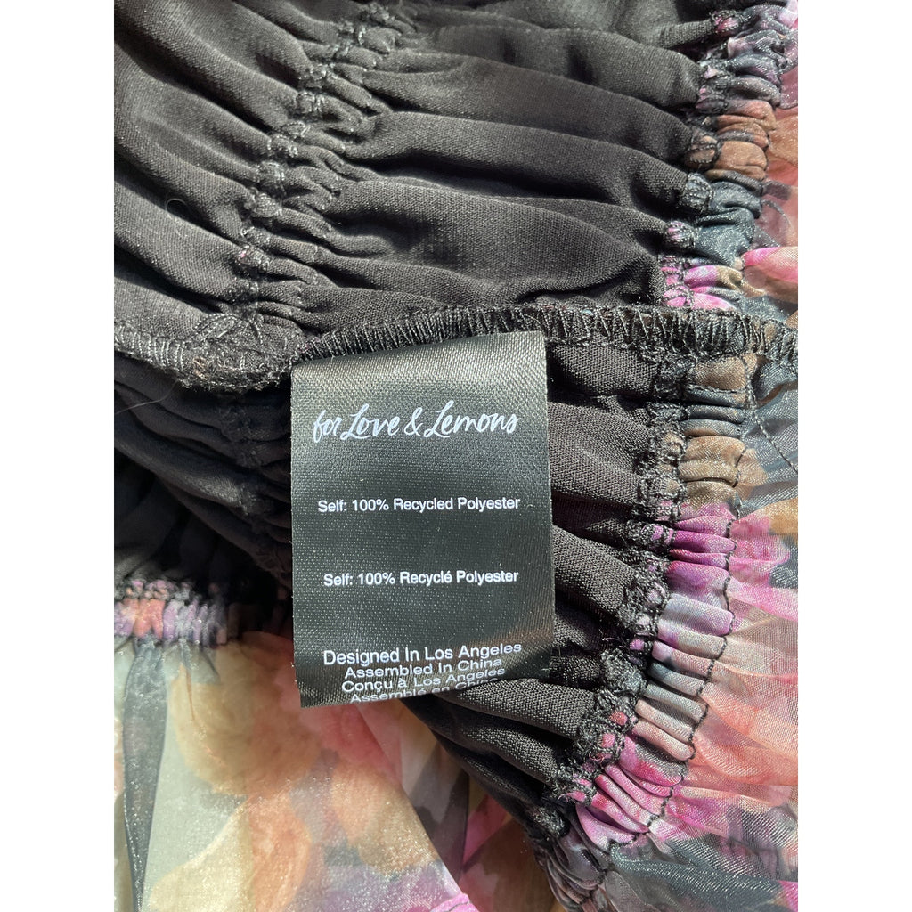 For Love & Lemons 'Lelia' Black Polyester Top Size M