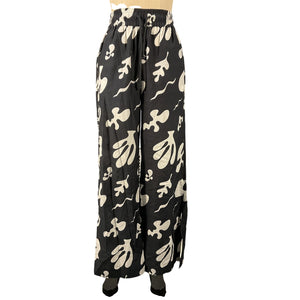 Frame Printed Black Wide Leg Pants Size Small