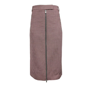 Tibi Checked Pink Multi Leon Midi Skirt Size 4