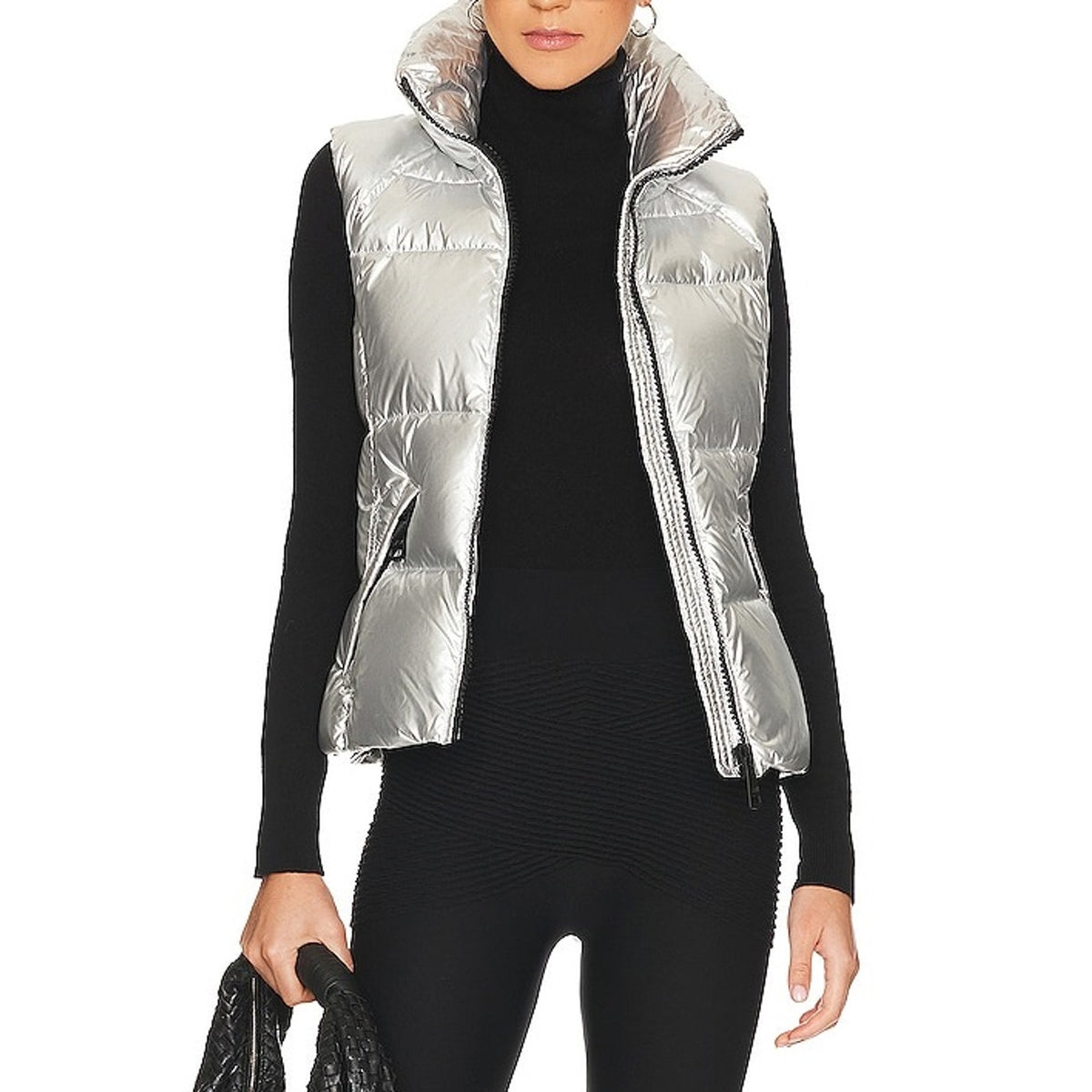 Sam Metallic Silver Freedom Puffer Vest Size S