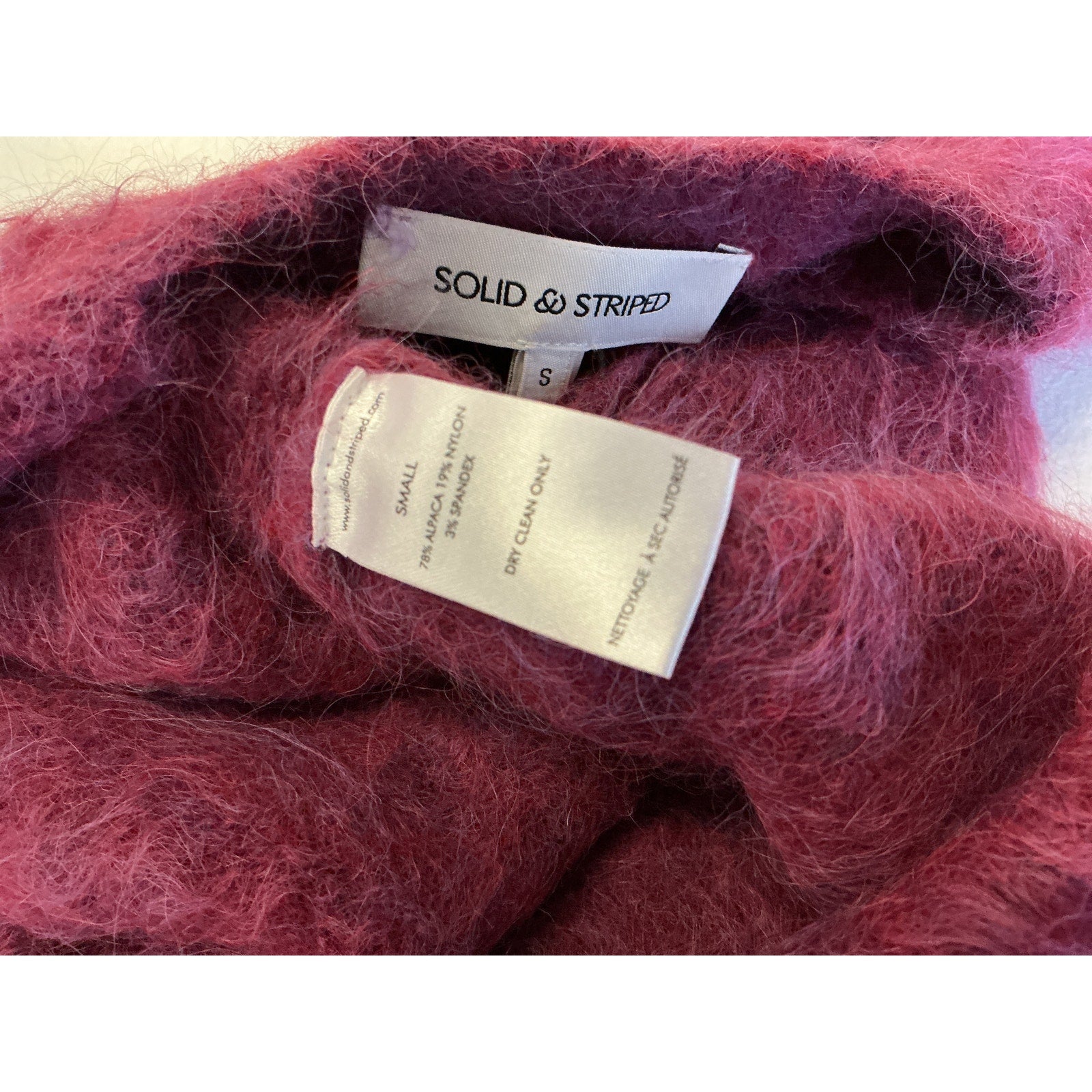 Solid & Striped 'Carmella' Purple Alpaca Sweater Vest Size S