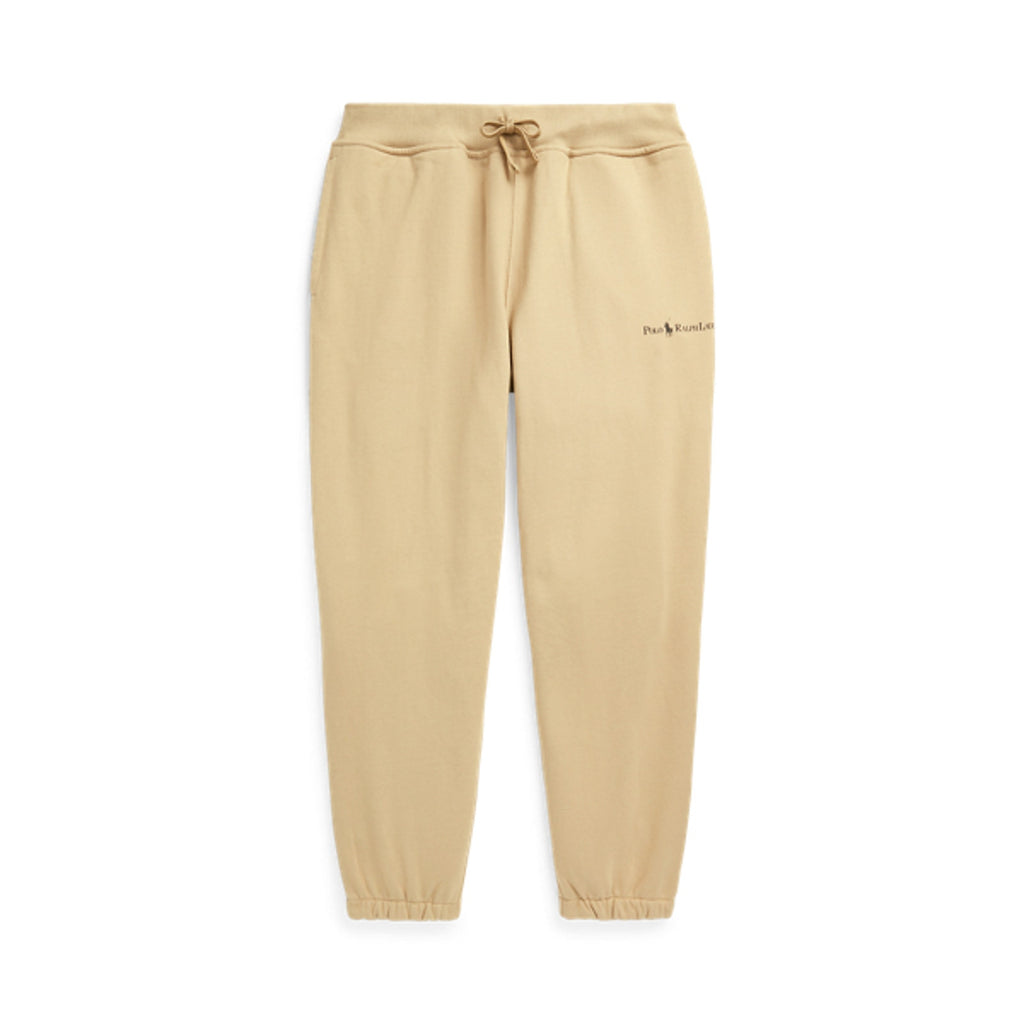 Ralph Lauren Relaxed Beige Cotton Fit Logo Fleece Sweatpant Size M