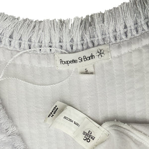 Poupette St Barth Pleated White Sasha Mini Dress Size S