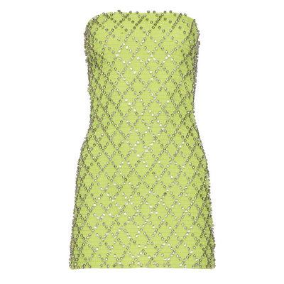 Retrofête Embellished Neon Yellow Felicity Mini Dress Size XS