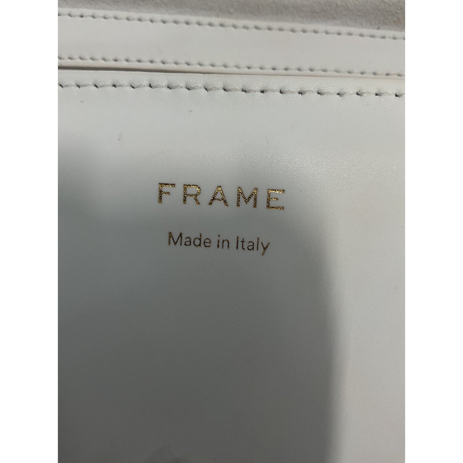 Frame 'Le Signature' White Canvas and Suede Leather Mini Bag