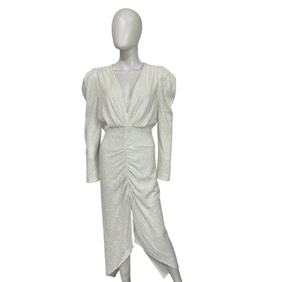 Ronny Kobo Sequined White Astrid Size M Dress