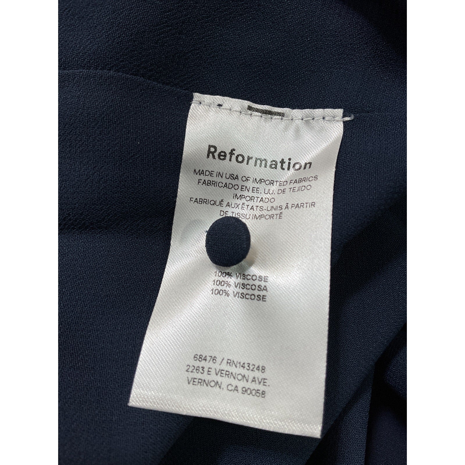 Reformation 'Tilda' Blue Long Sleeve Midi High Neckline Dress Size 2 - NWT