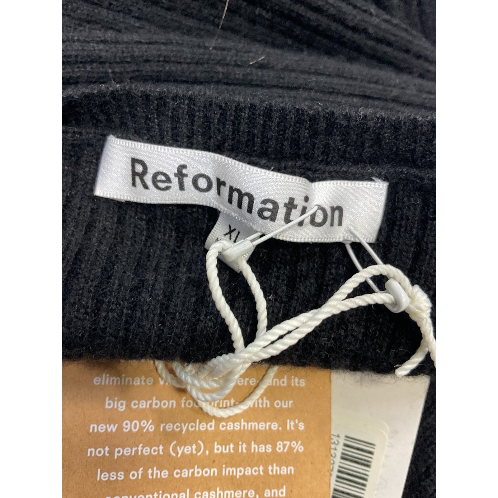 Reformation 'Basil' Black Cashmere Sleeveless Sweater Dress Size XL