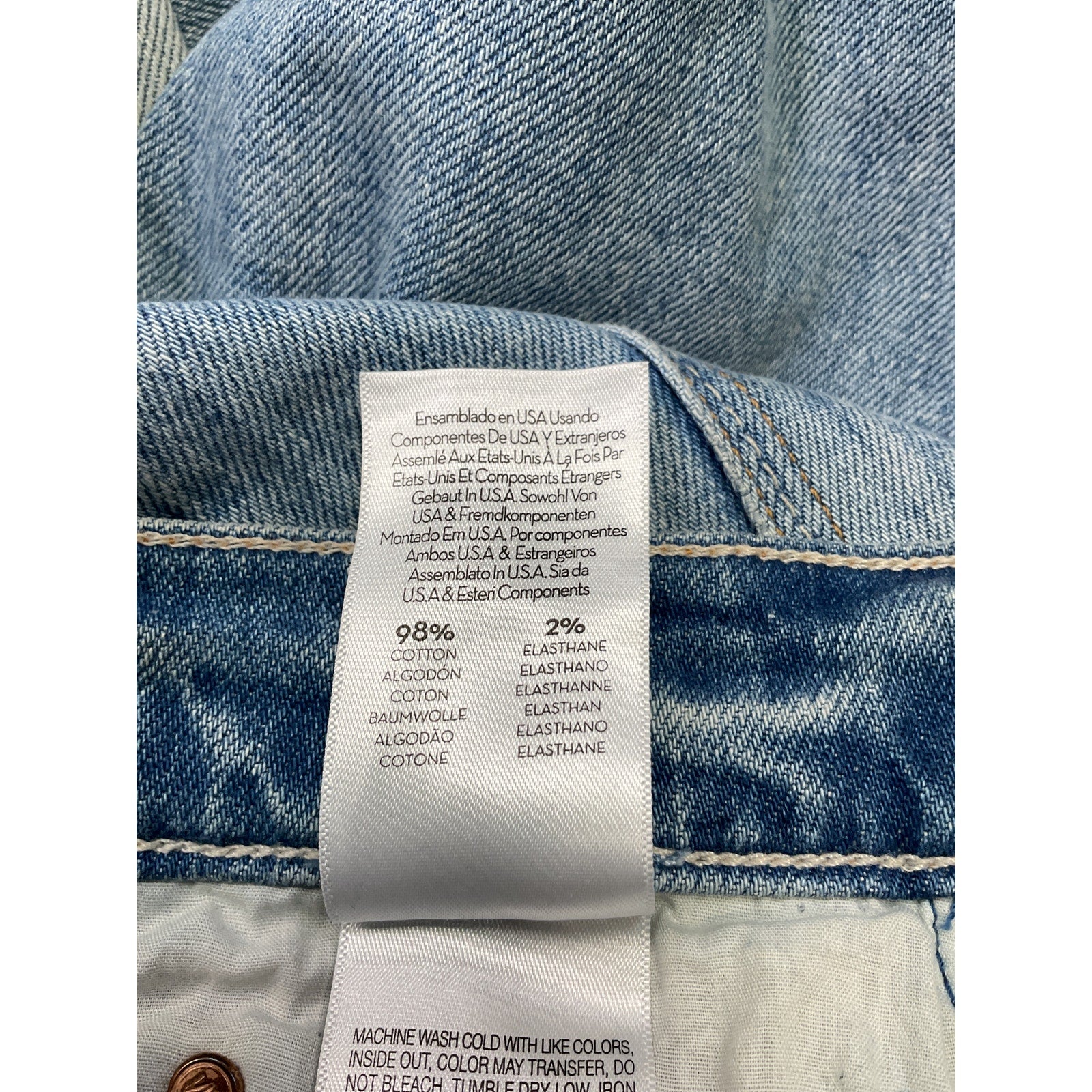Mother High Waisted Blue Cotton Rider Skimp Size 26
