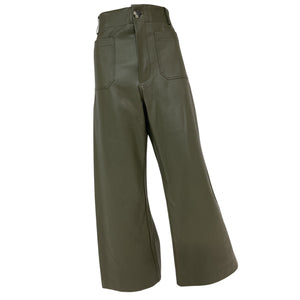Maeve Faux Leather Moss Colette Pants Size 32 NWT