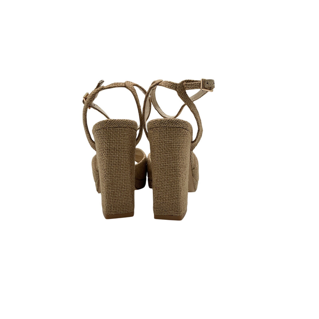 Lpa 'Alessia' Tan Leather Platform Heel Size 9