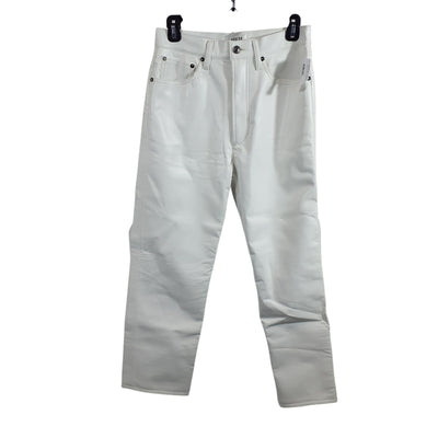 Agolde Recycled Leather White 90s Pinch Waist Size 27 Denim Jeans NWT