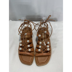 Stuart Weitzman 'Goldie' Brown Lace-Up Size 6
