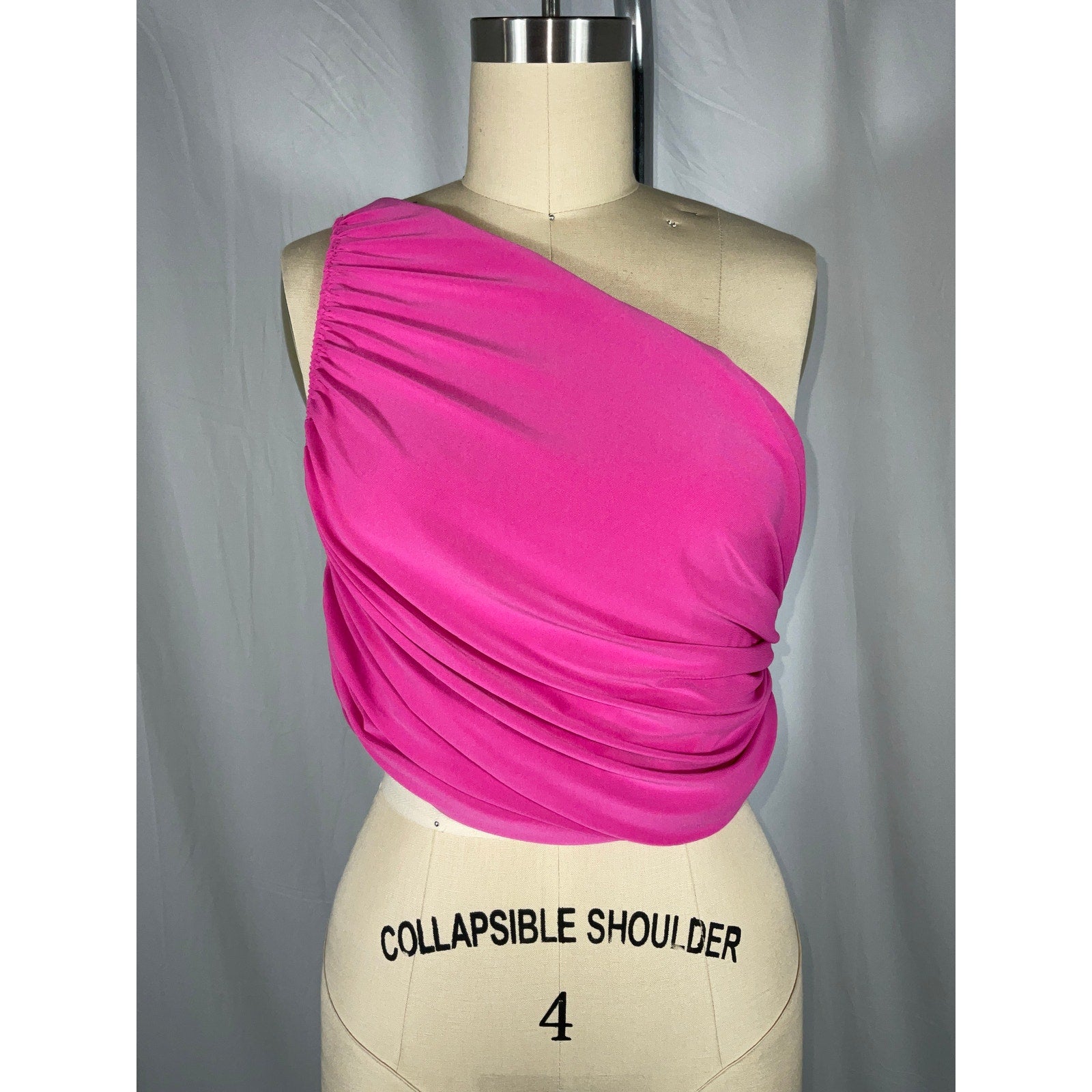 Norma Kamali 'Diana' Pink Polyester Top Size M
