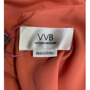 Victoria Beckham Pleated Peach Mini Dress Size Uk 12 / US 8