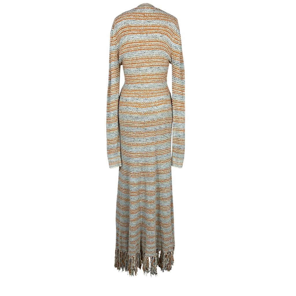 Ulla Johnson 'Allard' Orange Cotton Striped Knit Maxi Dress Size M