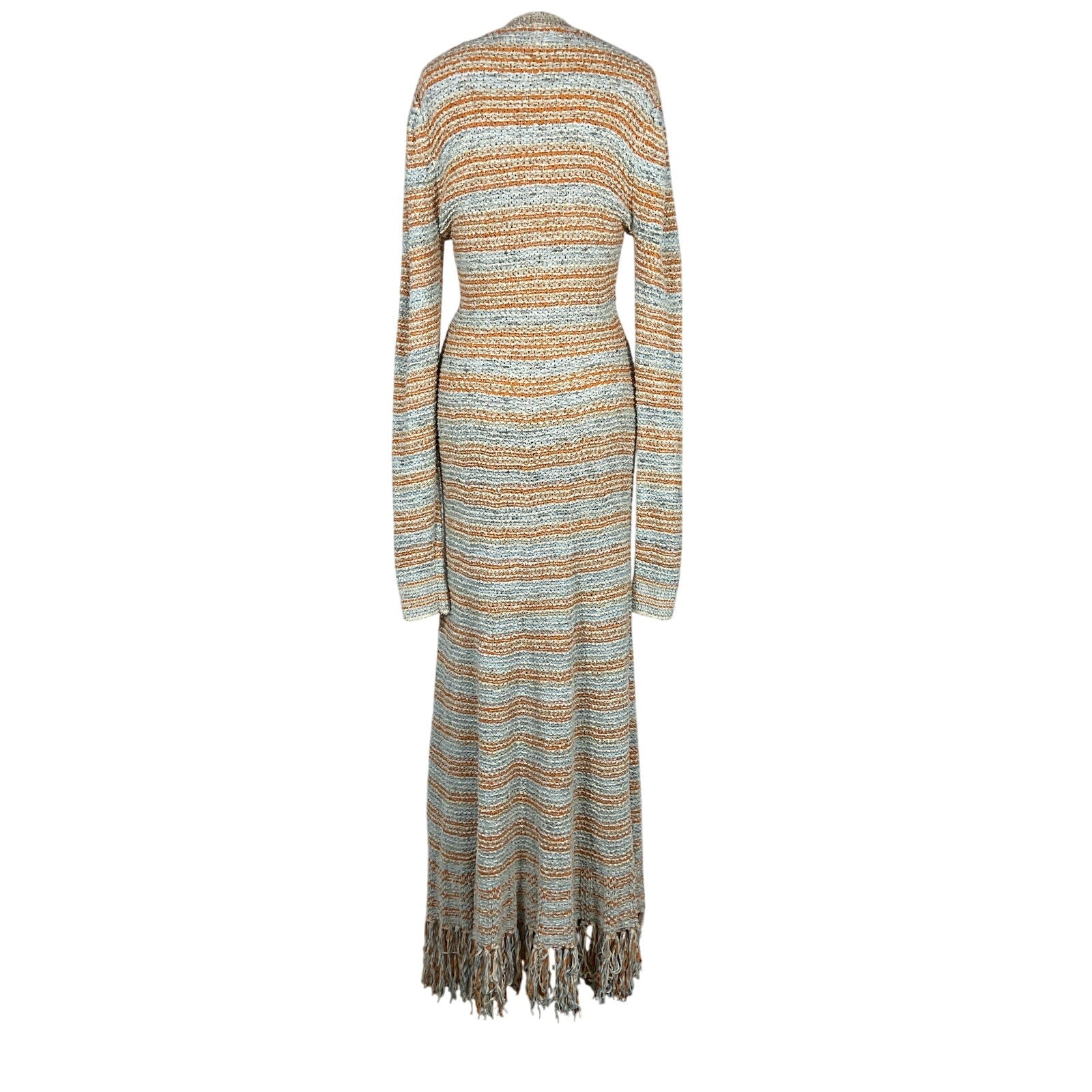 Ulla Johnson 'Allard' Orange Cotton Striped Knit Maxi Dress Size M