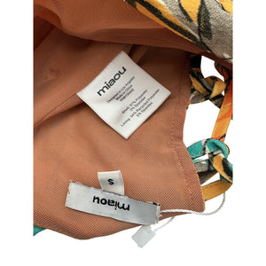 Miaou V Orange Polyester Corset Top Size S