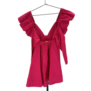 For Love & Lemons Ruffled Fuchsia Clementine Mini Dress Size XS