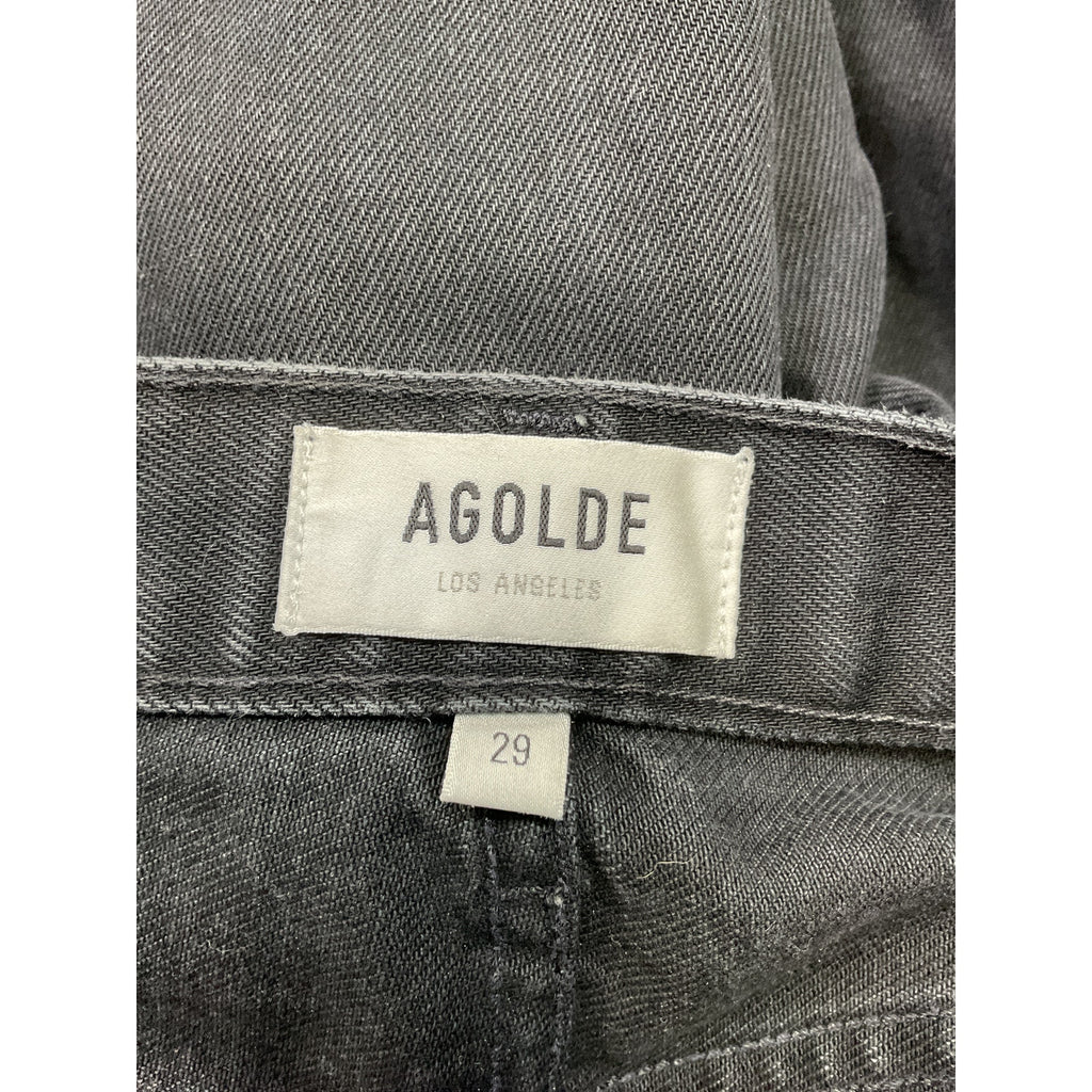 Agolde 'Cherie' Black Cotton High Rise Straight Denim Jean Size 29