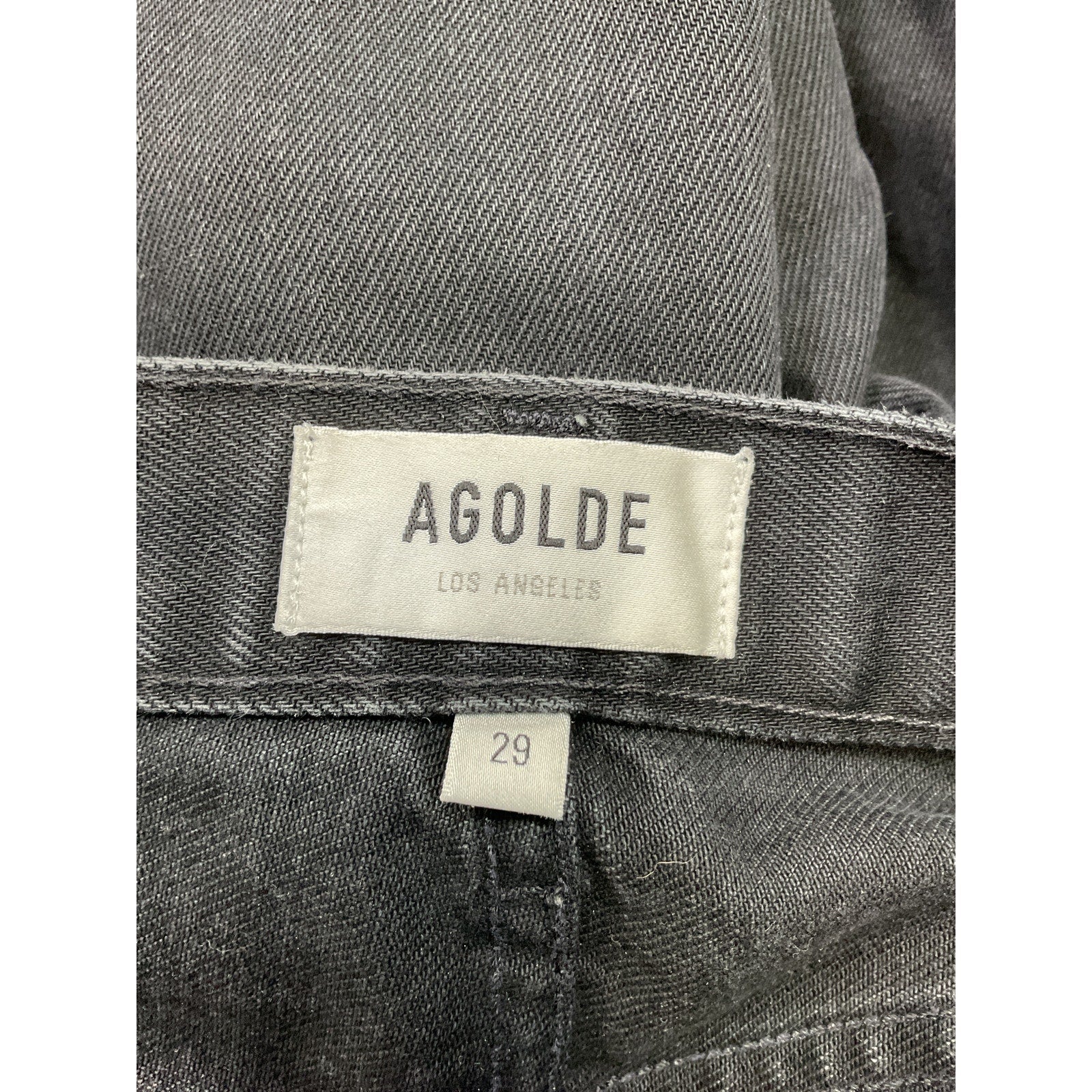 Agolde 'Cherie' Black Cotton High Rise Straight Denim Jean Size 29