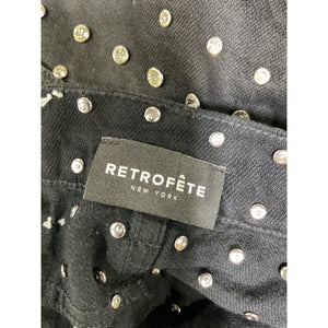 Retrofête Embellished Black And Silver Angel Denim Shorts Size 27 NWT