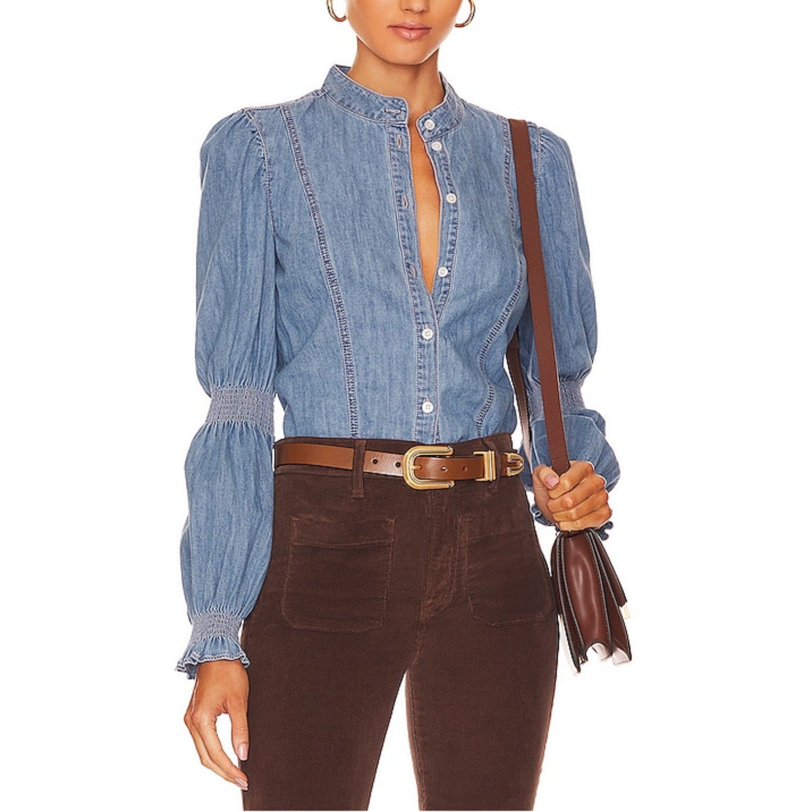 Veronica Beard 'Dalton' Blue Cotton Top Size 00