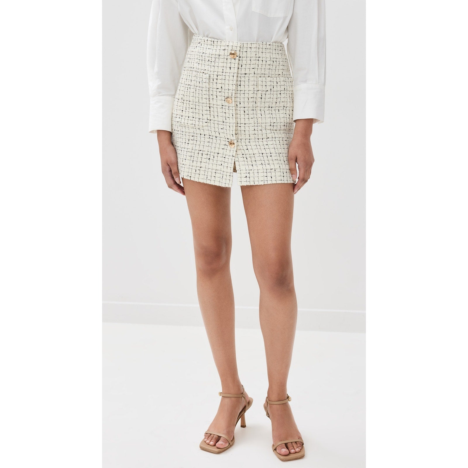 Anine Bing 'Mateo' White Acrylic Skirt Size 36