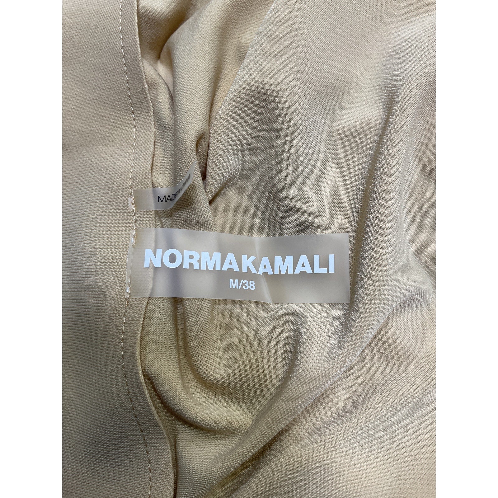 Norma Kamali Boyfriend Tan Polyester Nk Shirt Size M - NWT