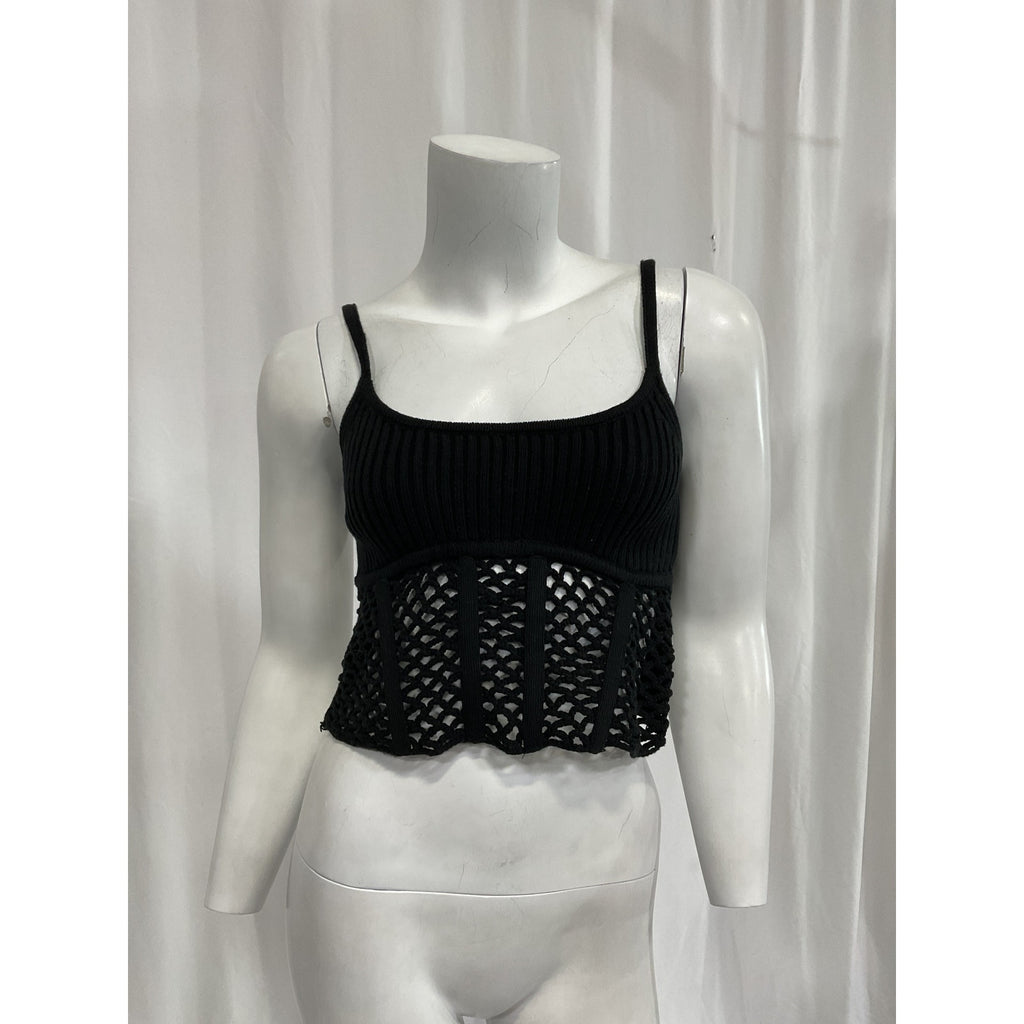 Lpa 'Macrae' Black Crochet Corset Top Size M