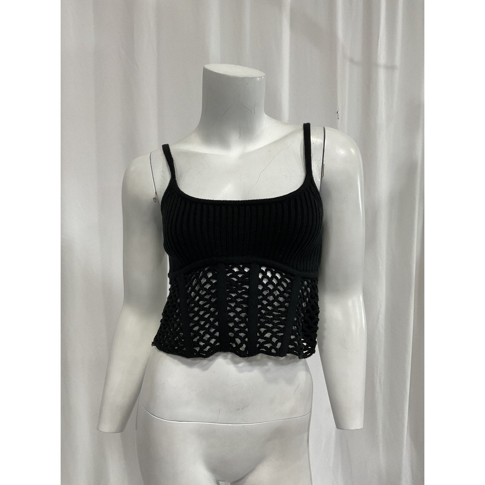 Lpa 'Macrae' Black Crochet Corset Top Size M