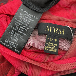 Afrm Sheer Red Shailene Maxi Dress Size XS