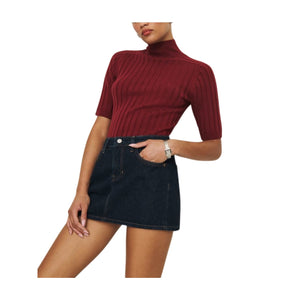 Reformation Denim Blue Hazel Mini Skirt Size 27
