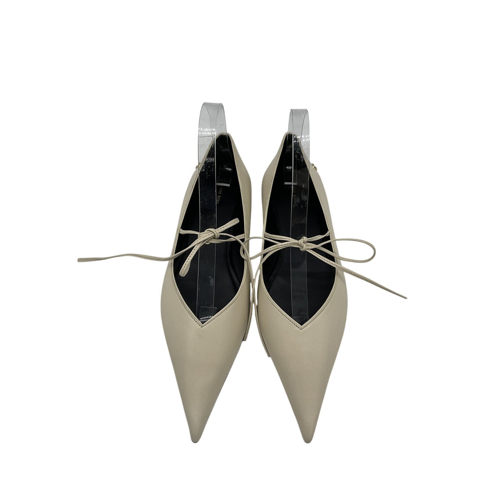 Anine Bing 'Nikki' Cream Leather Flats Size 9