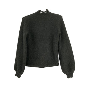 Sezane Fuzzy Black Angie Cardigan Size XXS