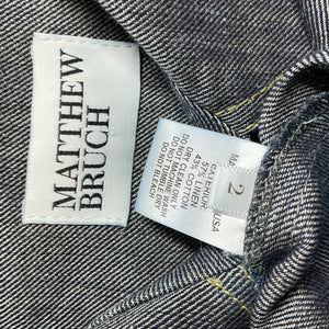 Matthew Bruch Structured Gray Button Front Vest Size 2