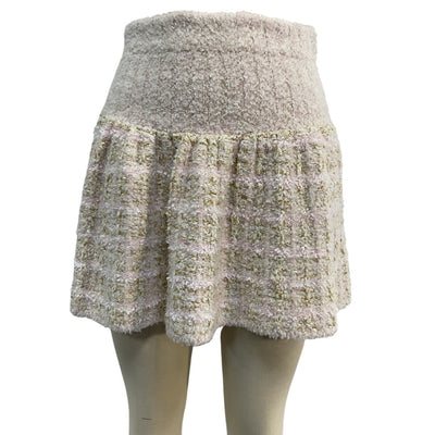 LoveShackFancy Textured Cream Puff Pink Bibi Skirt Size XS