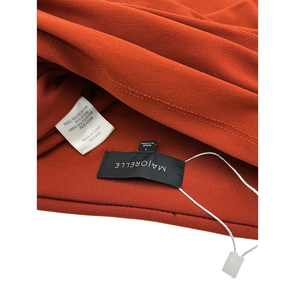 Majorelle 'Destiny' Orange Polyester Mini Skirt Size S