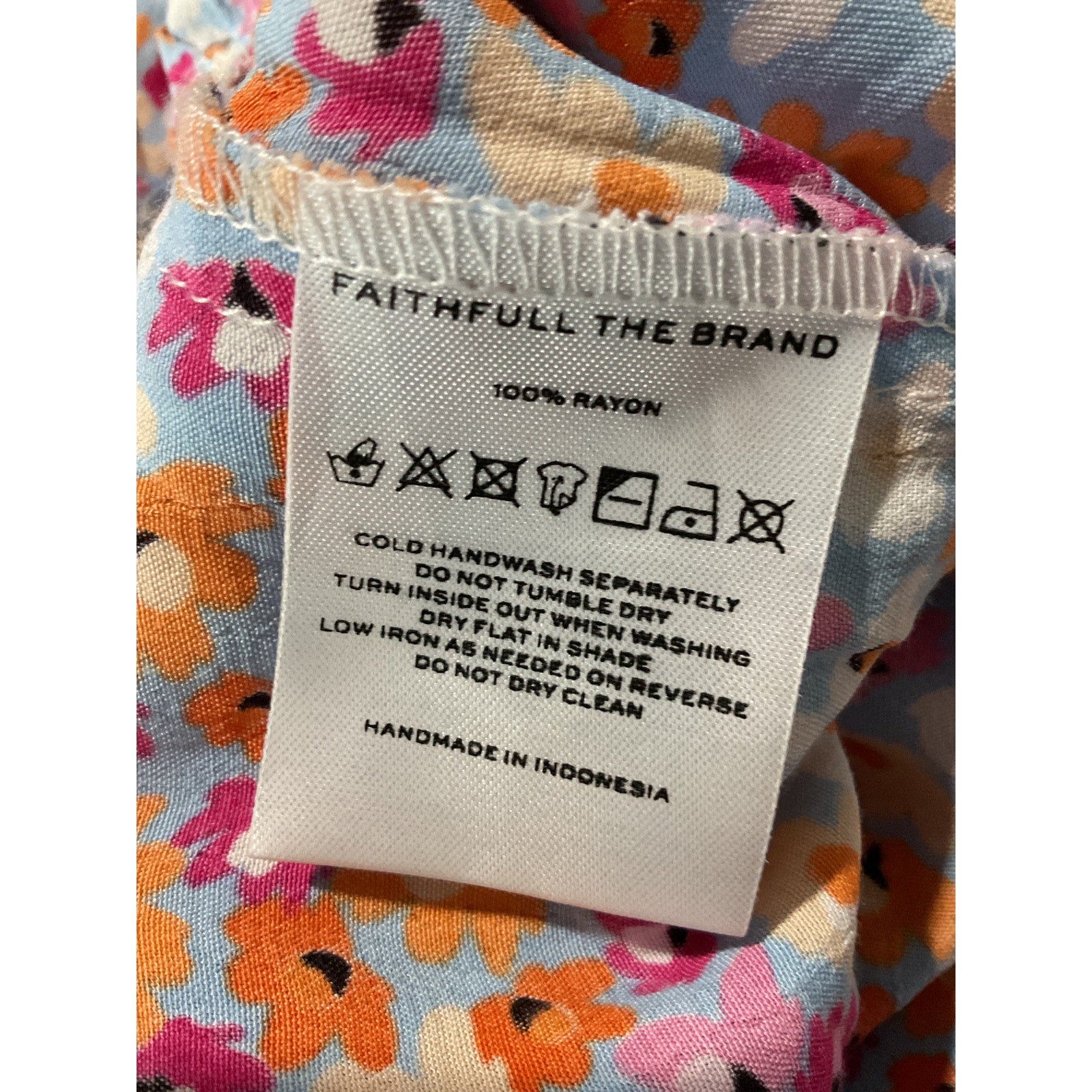 Faithfull The Brand Noemie Pink Rayon Midi Dress Size S