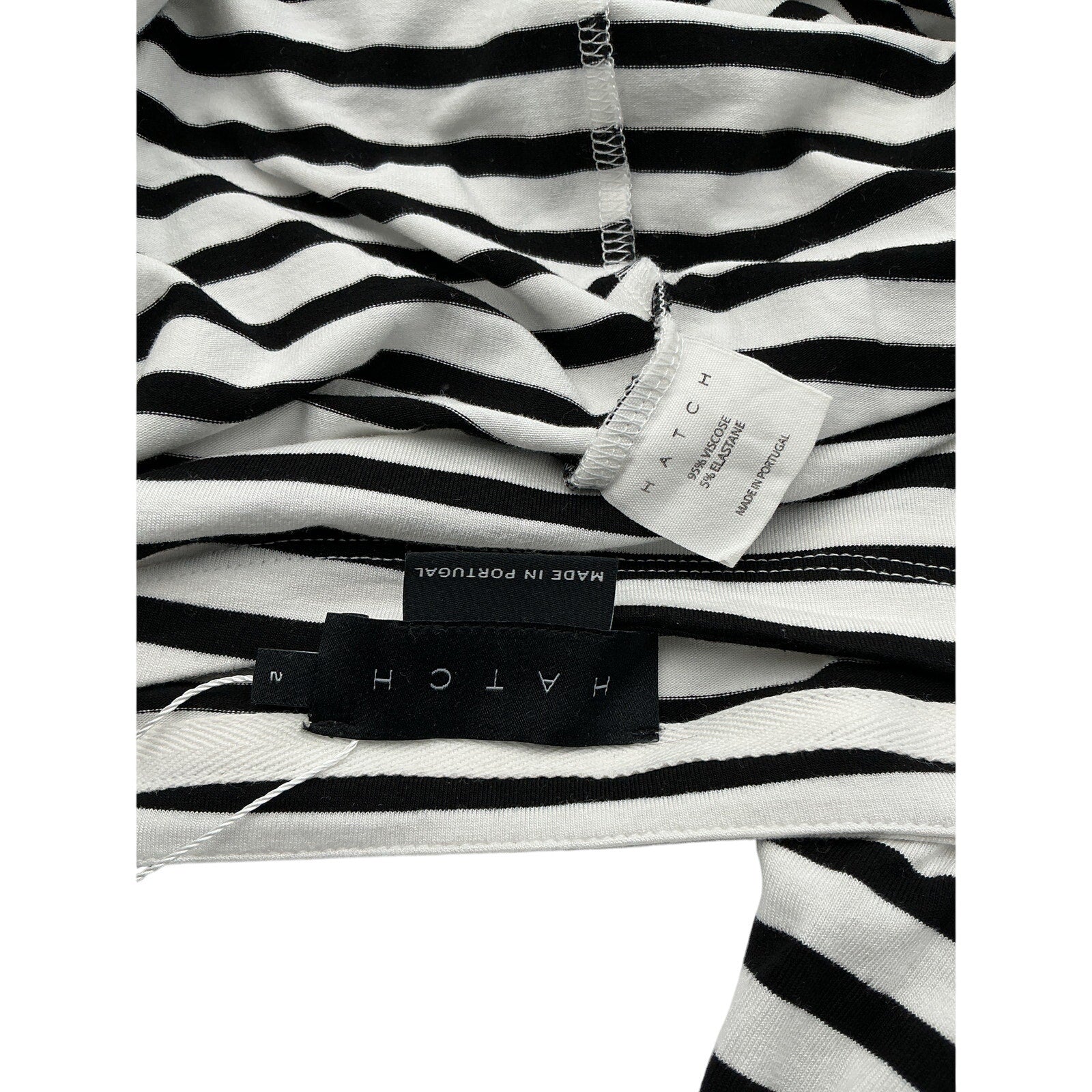 Hatch The Perfect Black Viscose Long Sleeve Tee Size 2