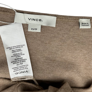 Vince Fitted Tan Scoop Neck Top Size XS