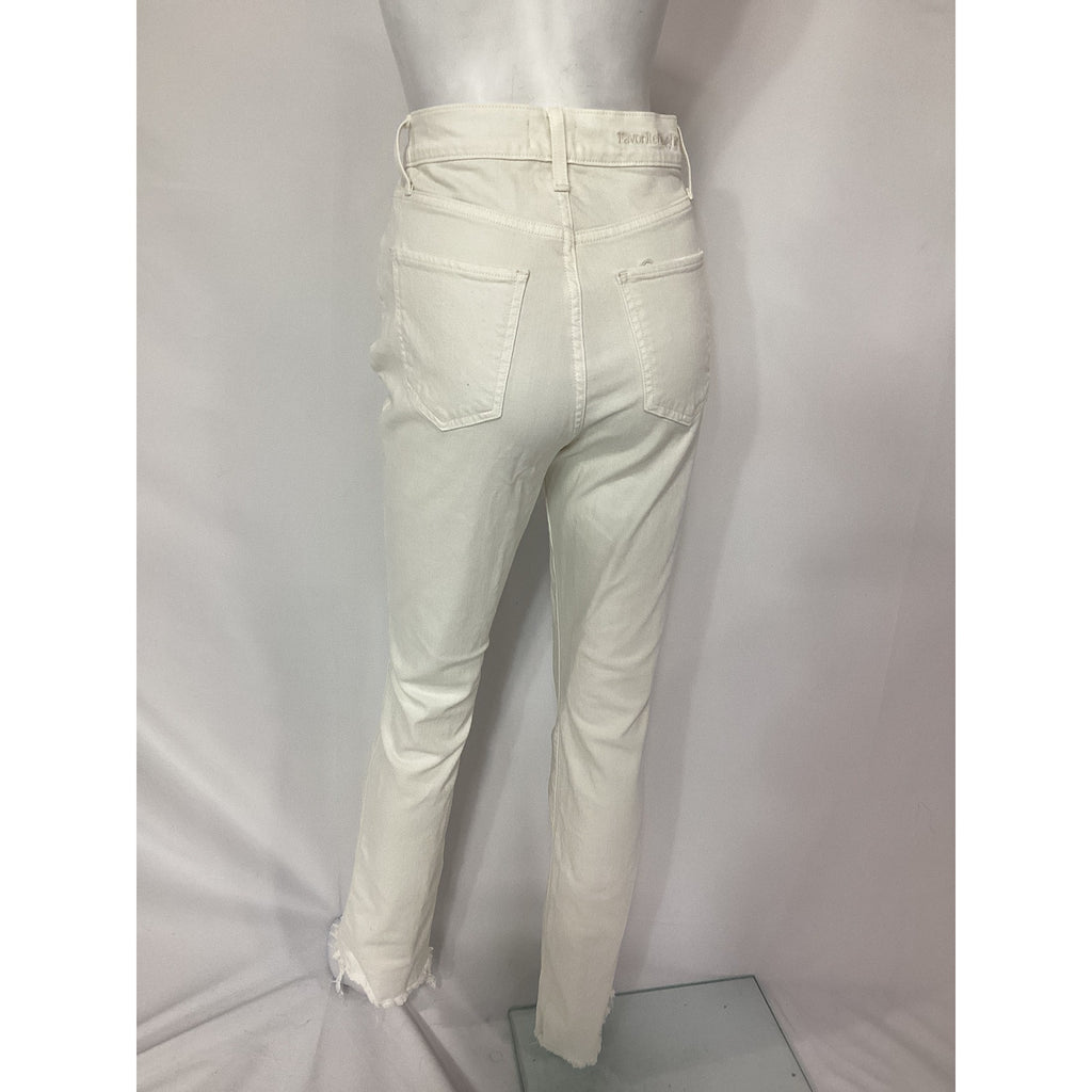 Favorite Daughter 'The Valentina' Super High Rise Mini Bootcut White Denim Jean Size 28
