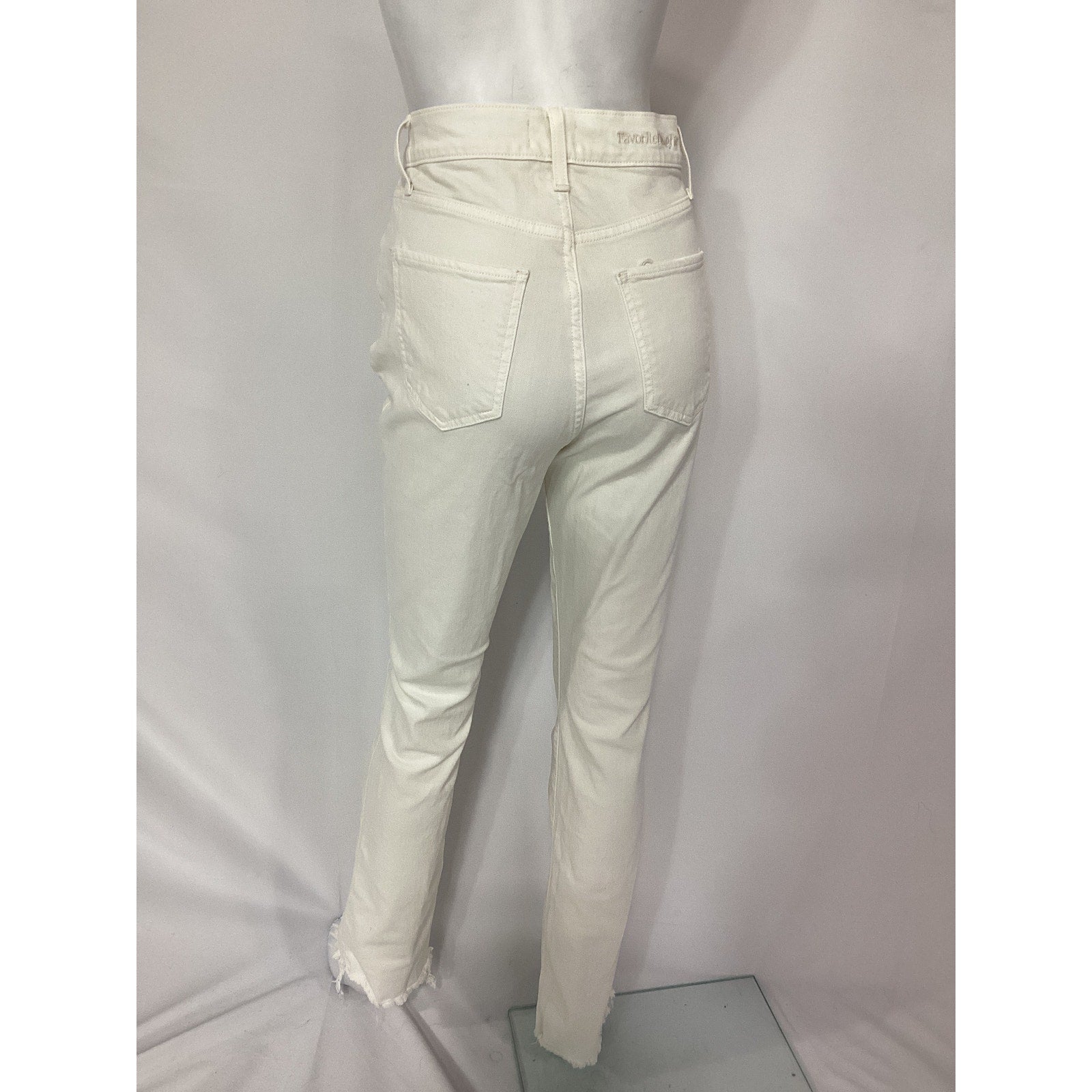 Favorite Daughter 'The Valentina' Super High Rise Mini Bootcut White Denim Jean Size 28