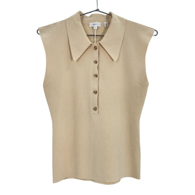 A.L.C. Knit Beige Taylor Polo Top Size S
