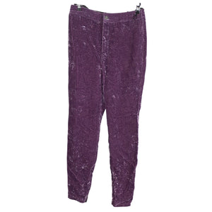 Saint Laurent Crushed Purple Velour Slim Leg Pants Size US Small